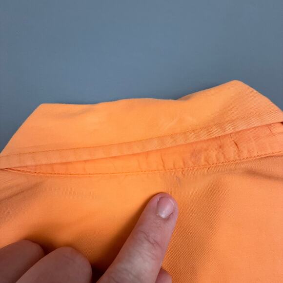 Peter Millar Seaside Collection Shirt L Orange Cotton Silk Lightweight Resort - Picture 6 of 7